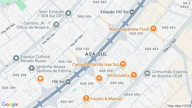 Mapa do bairro Asa Sul, Brasilia - DF