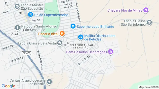 Mapa do bairro Bela Vista, Brasilia - DF