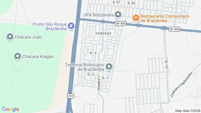Mapa do bairro Brazlândia, Brasilia - DF