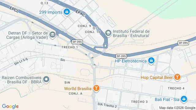 Mapa do bairro Cidade do Automóvel, Brasilia - DF