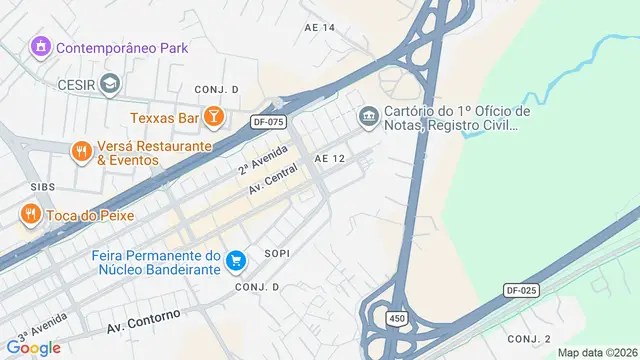 Mapa do bairro Cidade Nova, Brasilia - DF