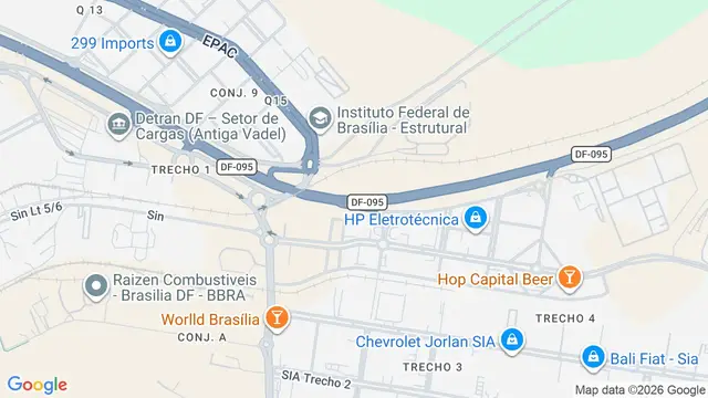 Mapa do bairro Estrutural, Brasilia - DF