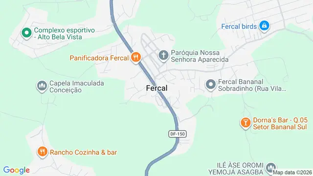 Mapa do bairro Fercal, Brasilia - DF