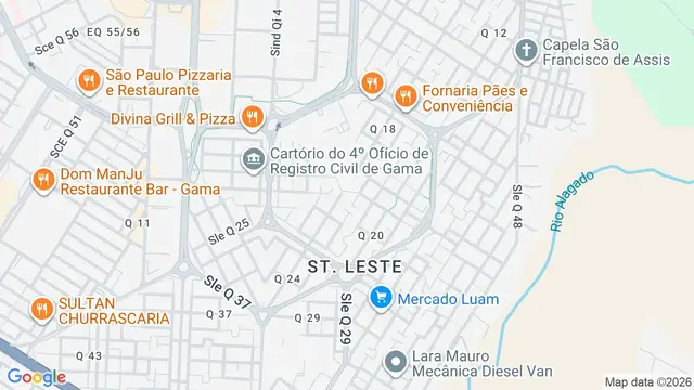 Mapa do bairro Gama Leste, Brasilia - DF