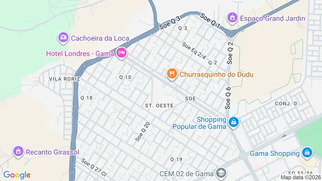 Mapa do bairro Gama Oeste, Brasilia - DF