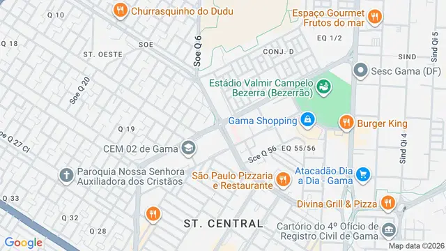 Mapa do bairro Gama, Brasilia - DF