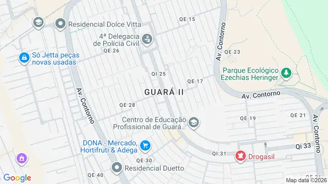 Mapa do bairro Guará II, Brasilia - DF