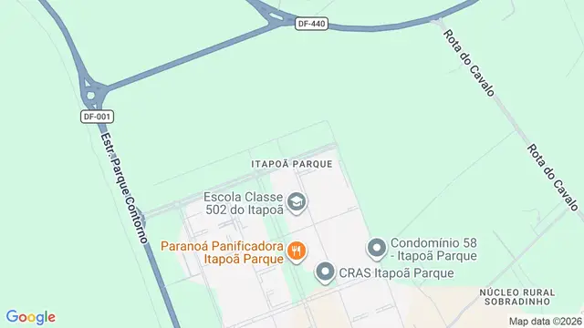 Mapa do bairro Itapoã Parque, Brasilia - DF