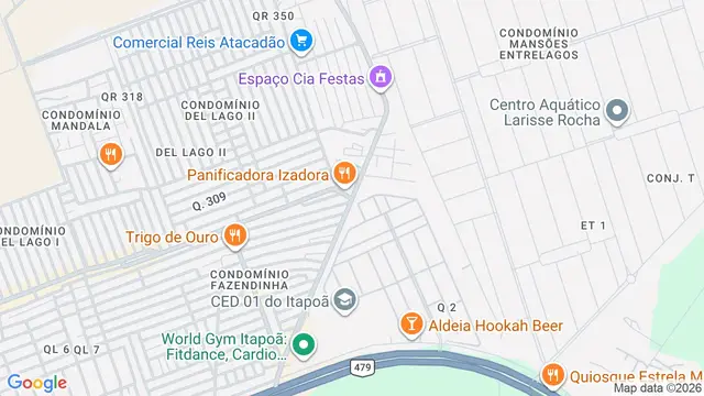 Mapa do bairro Itapoã, Brasilia - DF