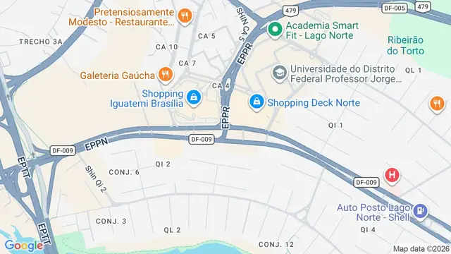 Mapa do bairro Lago Norte, Brasilia - DF