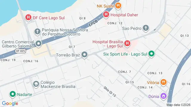 Mapa do bairro Lago Sul, Brasilia - DF