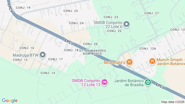 Mapa do bairro Mansões Dom Bosco, Brasilia - DF