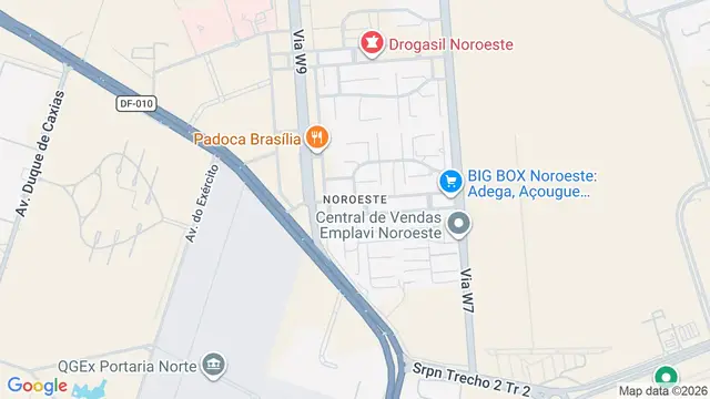 Mapa do bairro Noroeste, Brasilia - DF