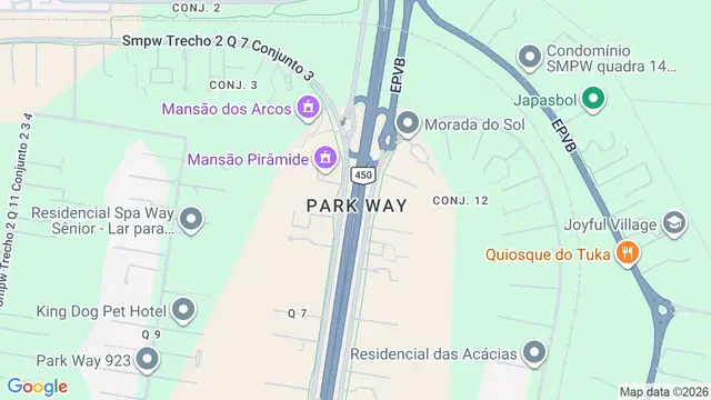Mapa do bairro Park Way, Brasilia - DF