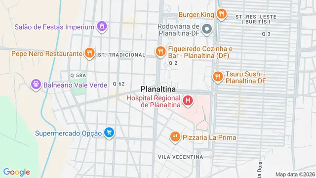 Mapa do bairro Planaltina, Brasilia - DF