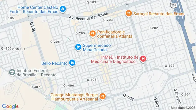 Mapa do bairro Recanto das Emas, Brasilia - DF