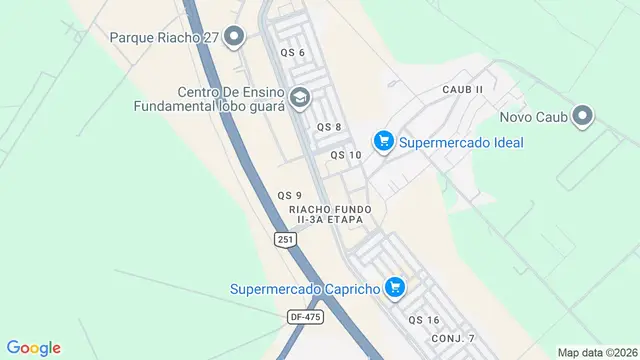 Mapa do bairro Riacho Fundo II, Brasilia - DF