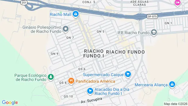 Mapa do bairro Riacho Fundo, Brasilia - DF