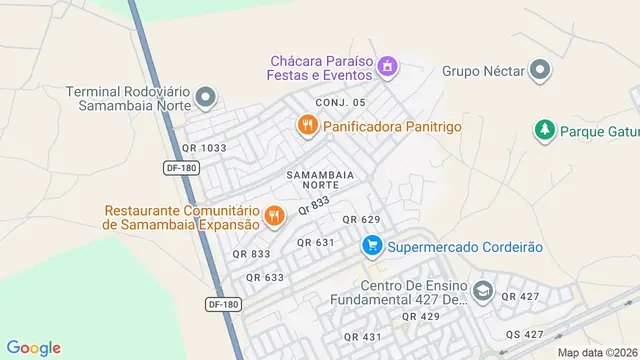 Mapa do bairro Samambaia Norte, Brasilia - DF