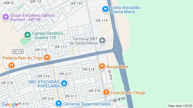 Mapa do bairro Santa Maria, Brasilia - DF