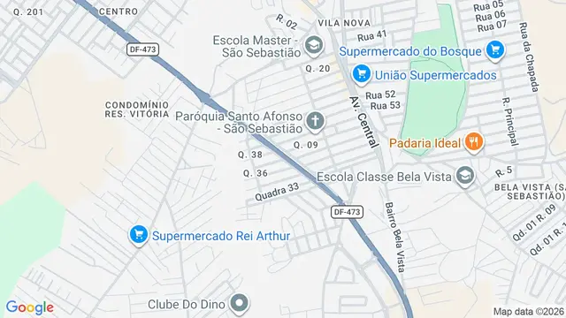 Mapa do bairro São Sebastião, Brasilia - DF