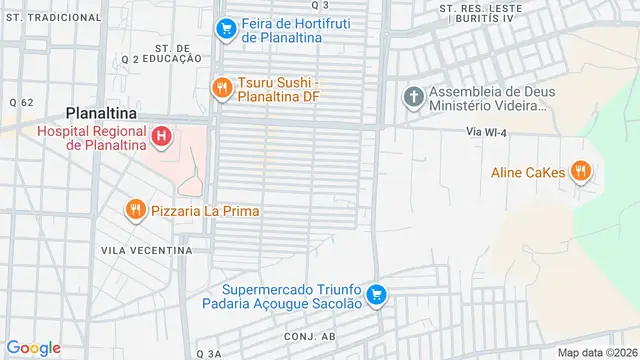 Mapa do bairro Setor Residencial Leste, Brasilia - DF