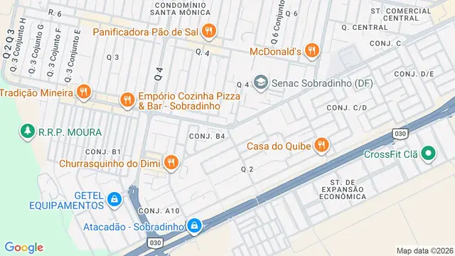 Mapa do bairro Sobradinho, Brasilia - DF