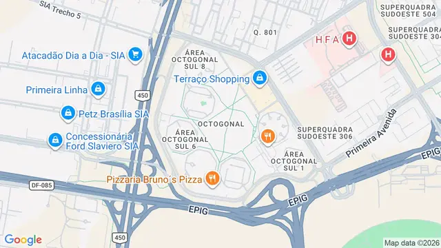 Mapa do bairro Sudoeste/Octogonal, Brasilia - DF