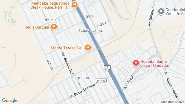 Mapa do bairro Taguatinga Sul, Brasilia - DF