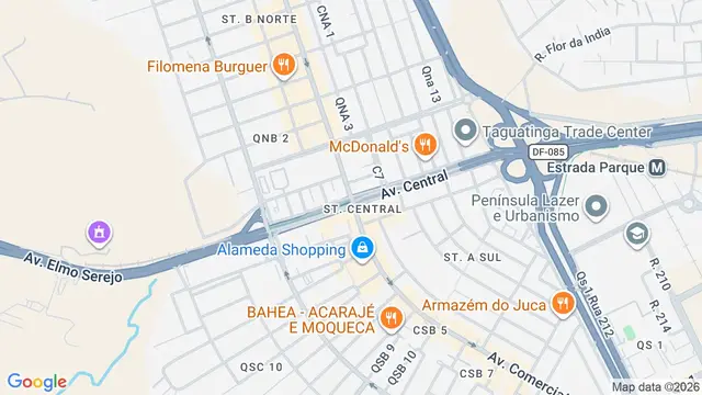 Mapa do bairro Taguatinga, Brasilia - DF