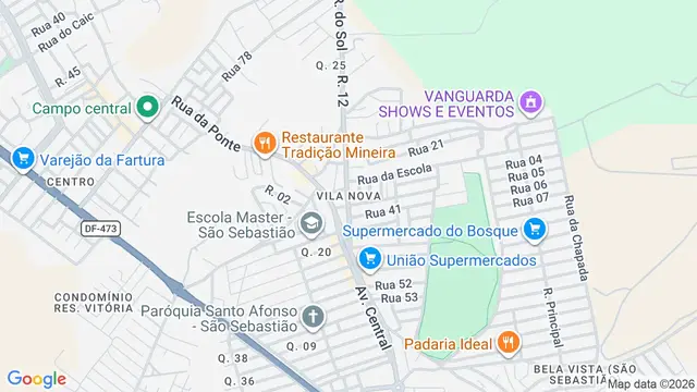 Mapa do bairro Vila Nova, Brasilia - DF