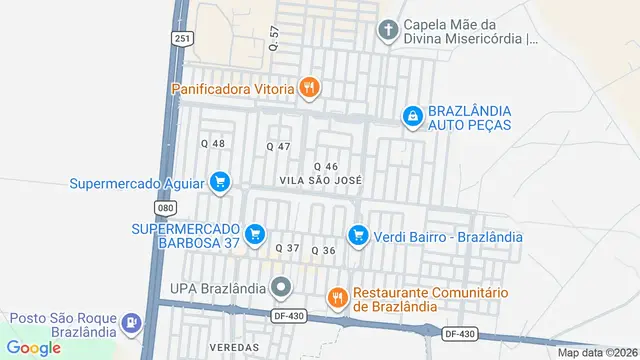 Mapa do bairro Vila São José, Brasilia - DF