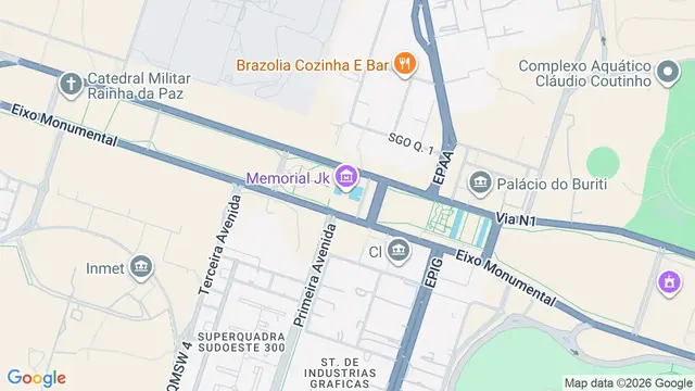 Mapa do bairro Zona Cívico-Administrativa, Brasilia - DF
